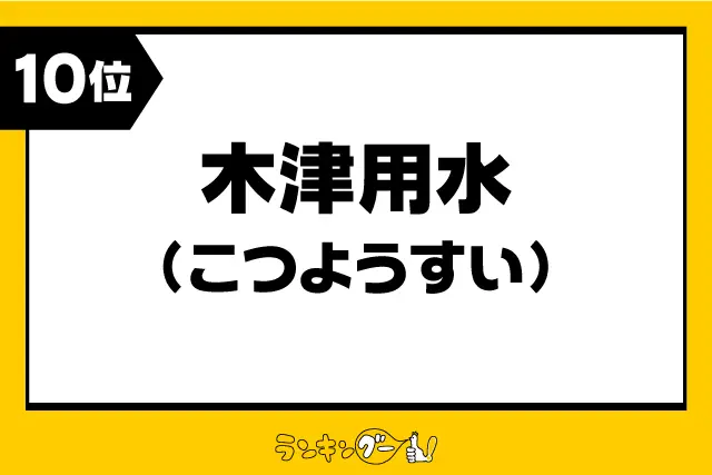 第10位：木津用水（こつようすい）（518票）