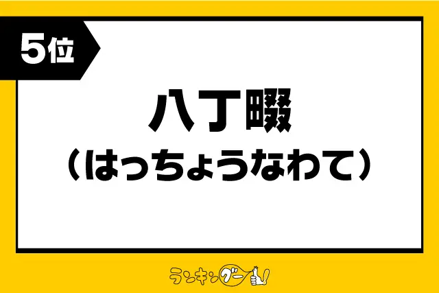 第5位：八丁畷（はっちょうなわて）（802票）