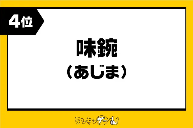 第4位：味鋺（あじま）（735票）