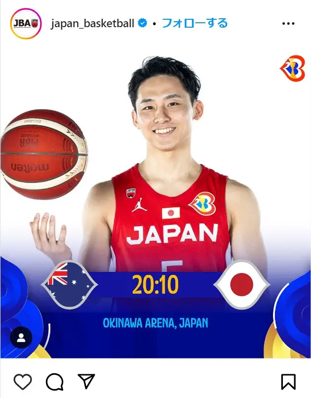 Instagram（@japan_basketball）