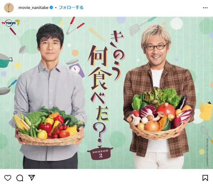 第1位：「きのう何食べた？ season2」　主演：西島秀俊、内野聖陽（477票）