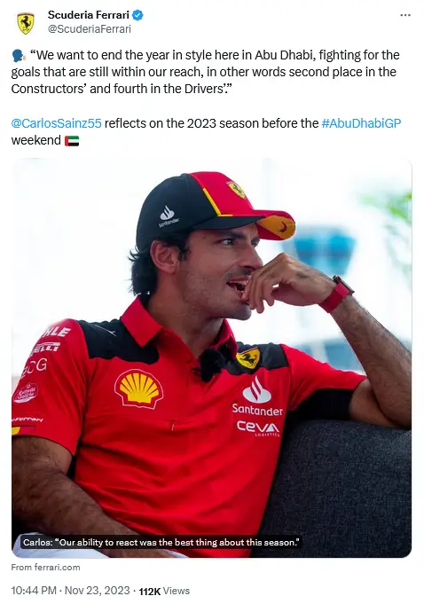 X（@ScuderiaFerrari）