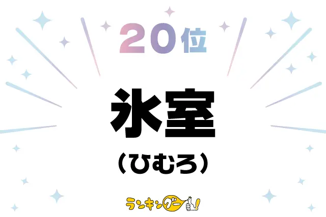 第20位：氷室（ひむろ）（218票）