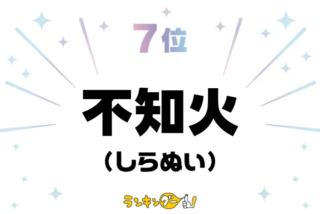 第7位：不知火（しらぬい）（313票）