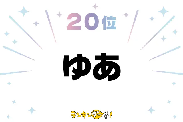 第20位：ゆあ（結愛、優愛など）（124票）