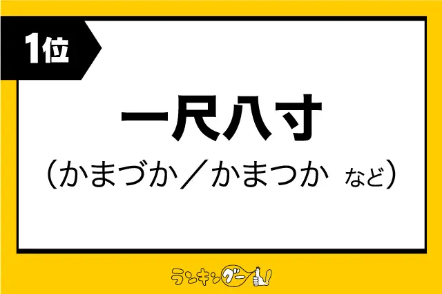 第1位：一尺八寸（かまづか／かまつか など）（723票）