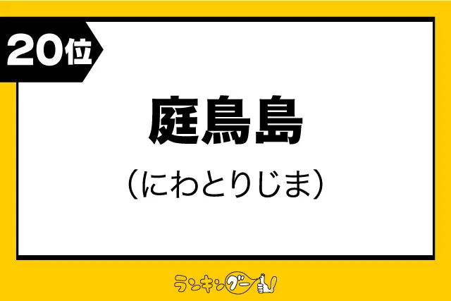 第20位：庭鳥島（にわとりじま）（188票）