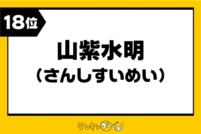 第18位：「山紫水明」（さんしすいめい）（166票）