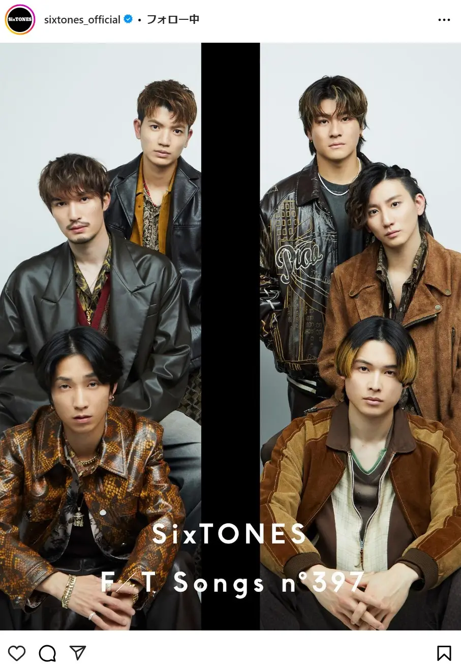 Instagram（@sixtones_official）