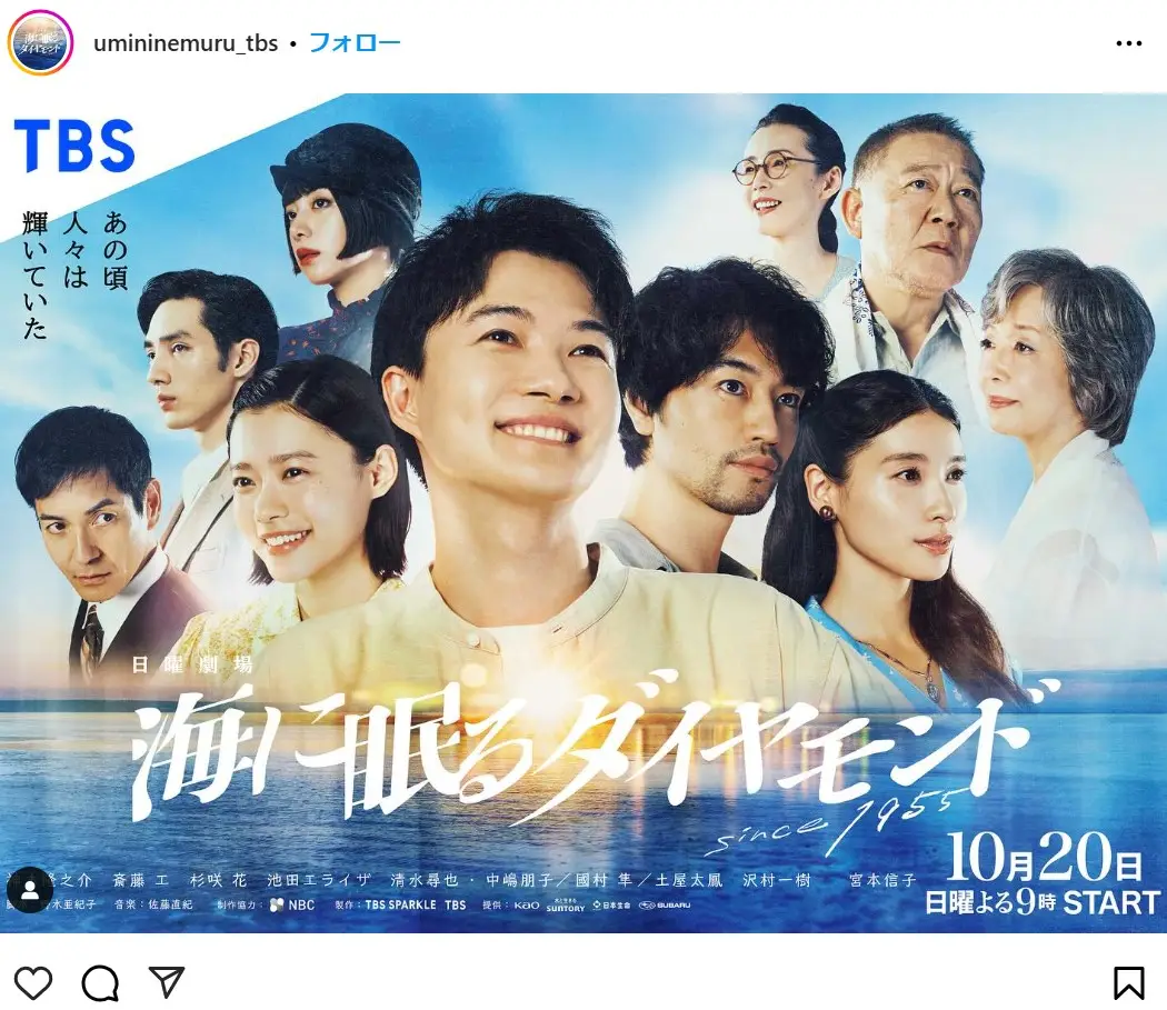 第1位：「海に眠るダイヤモンド」／主演：神木隆之介（1,173票）