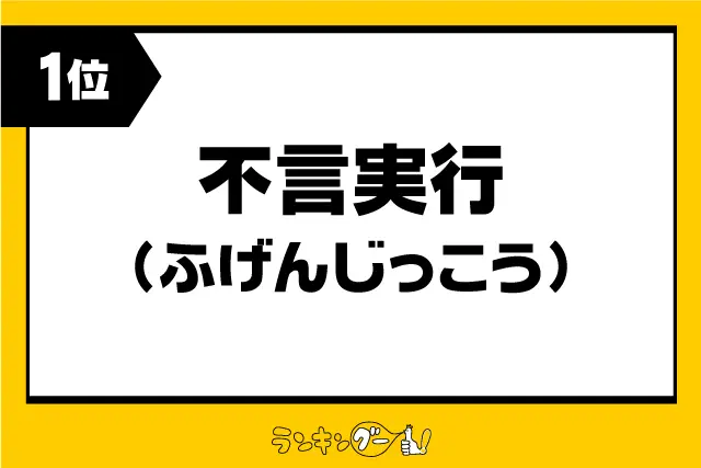 第1位：「不言実行」（ふげんじっこう）（878票）