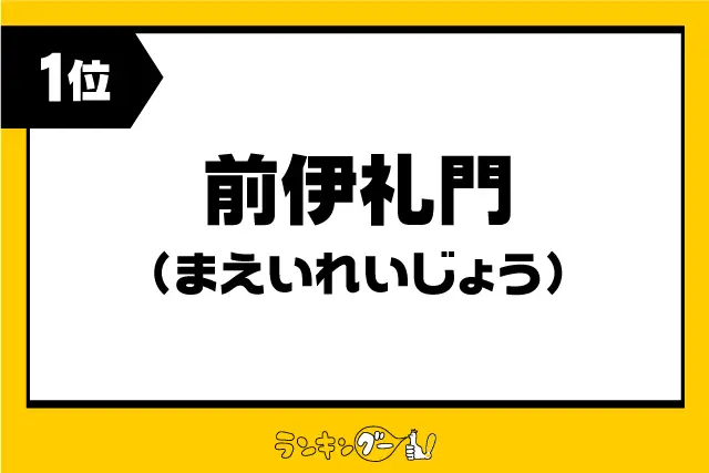 第1位：前伊礼門（まえいれいじょう）（1,481票）