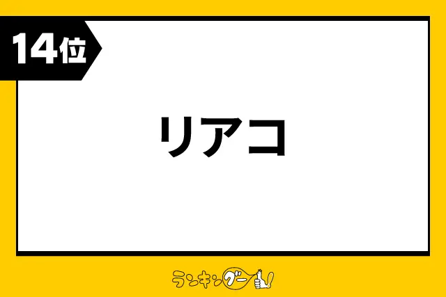 第14位：リアコ（148票）※同率