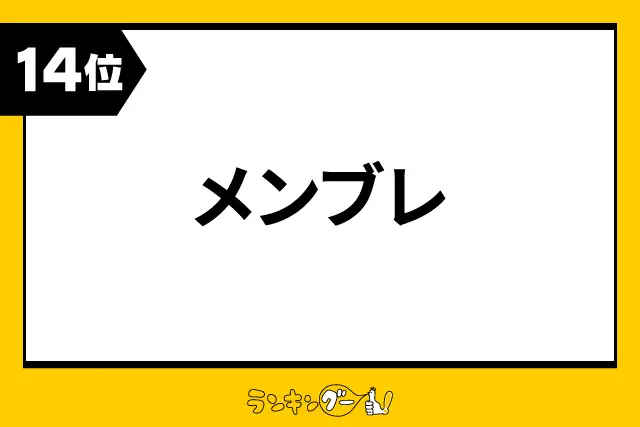 第14位：メンブレ（148票）※同率