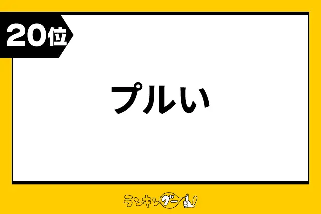 第20位：プルい（117票）