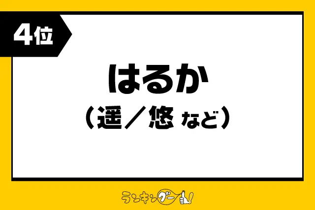 第4位：はるか（遥/悠など）（133票）