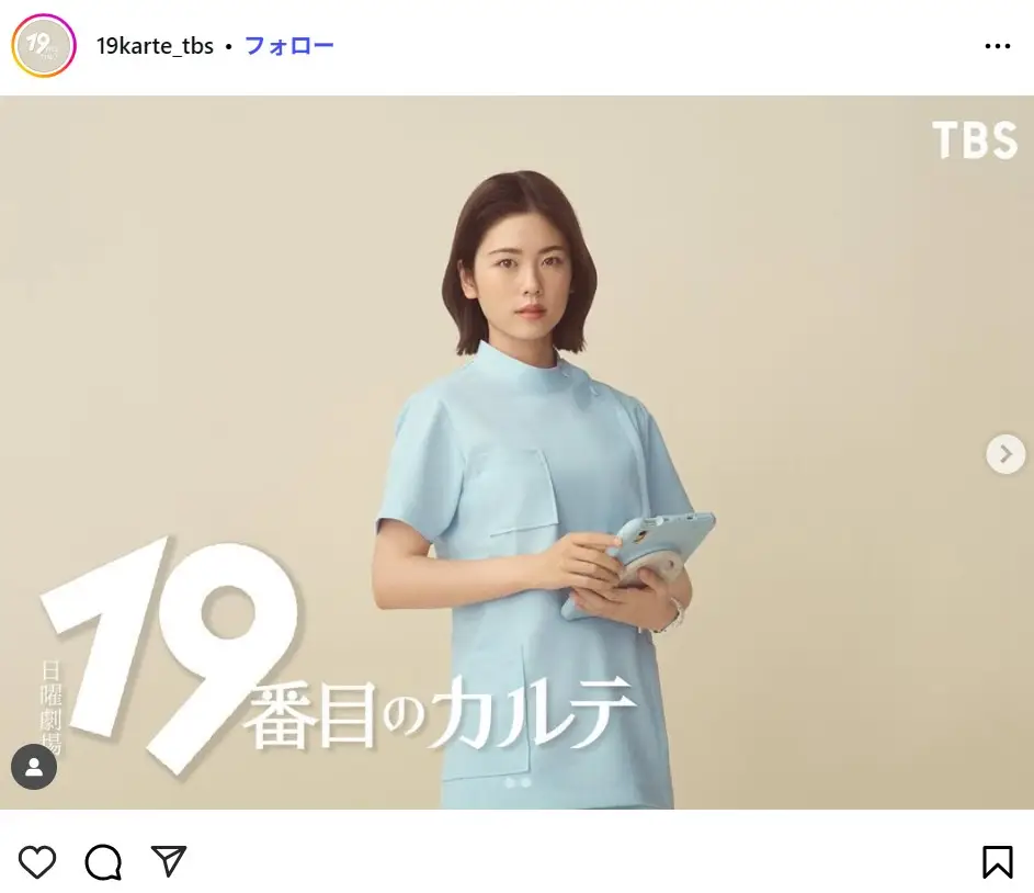 第1位：小芝風花「19番目のカルテ」（157票）