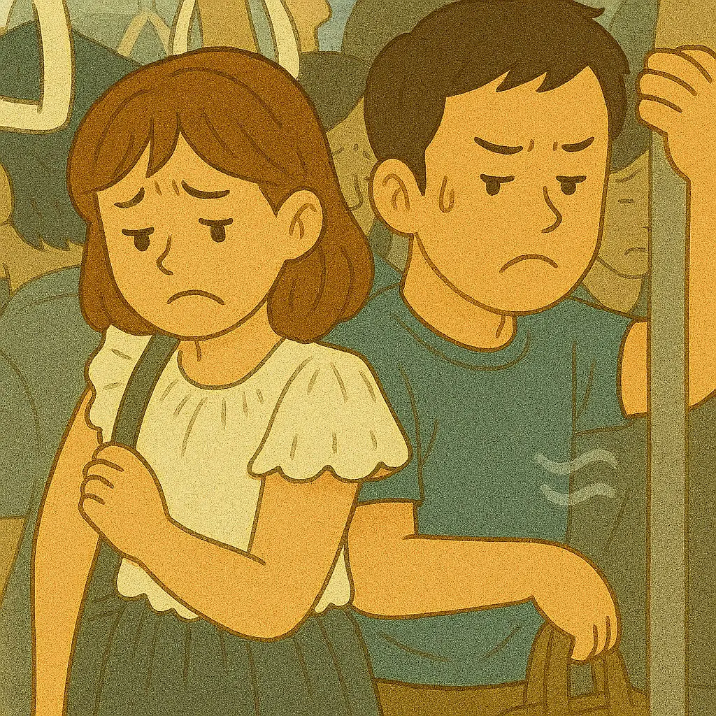 第1位：満員電車で肌と肌がくっつく（531票）