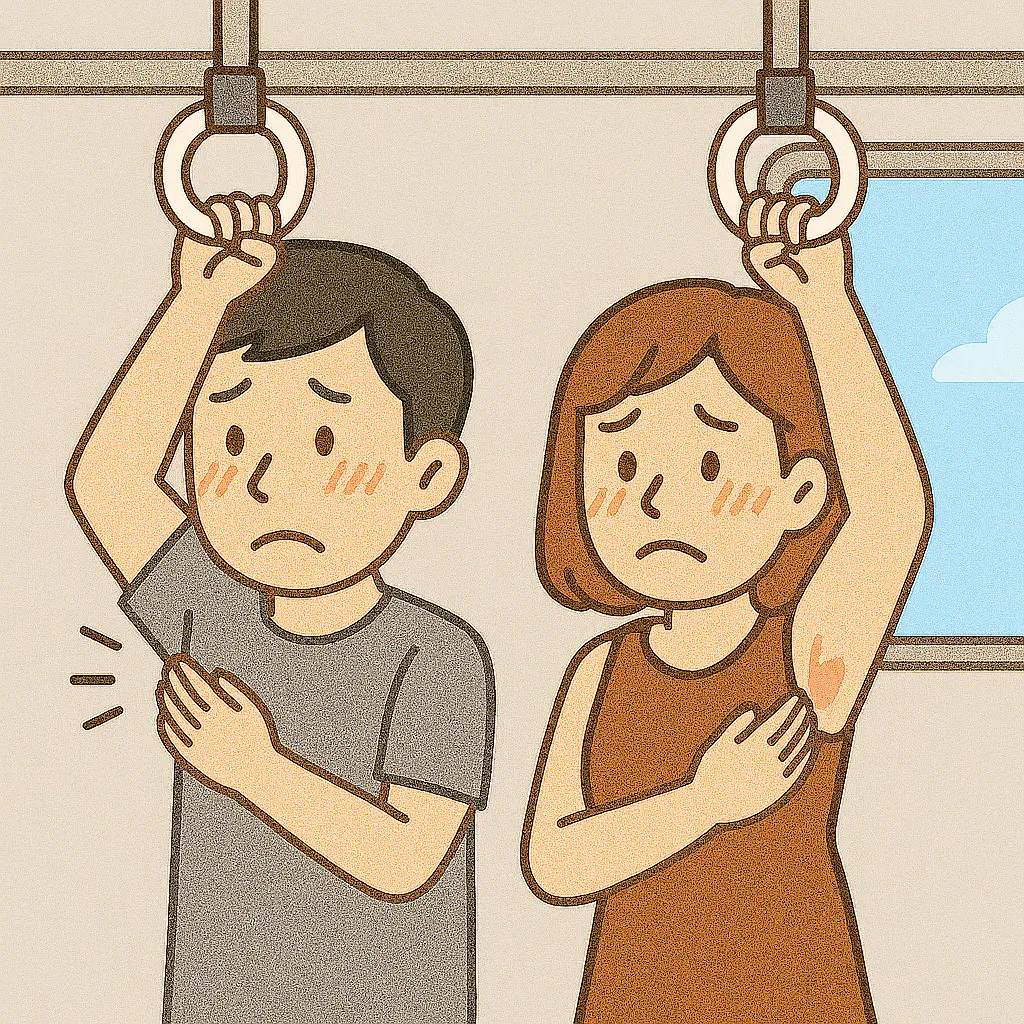 第9位：ワキ汗・ムダ毛が気になって吊り革を掴めない（281票）