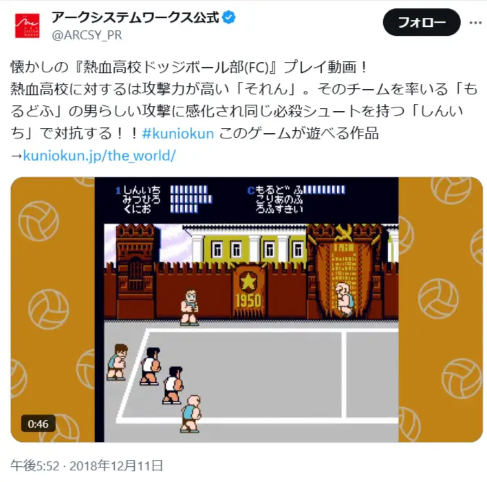 第4位:くにおくんシリーズ(ARC SYSTEM WORKS)発売:1988年~(80票)