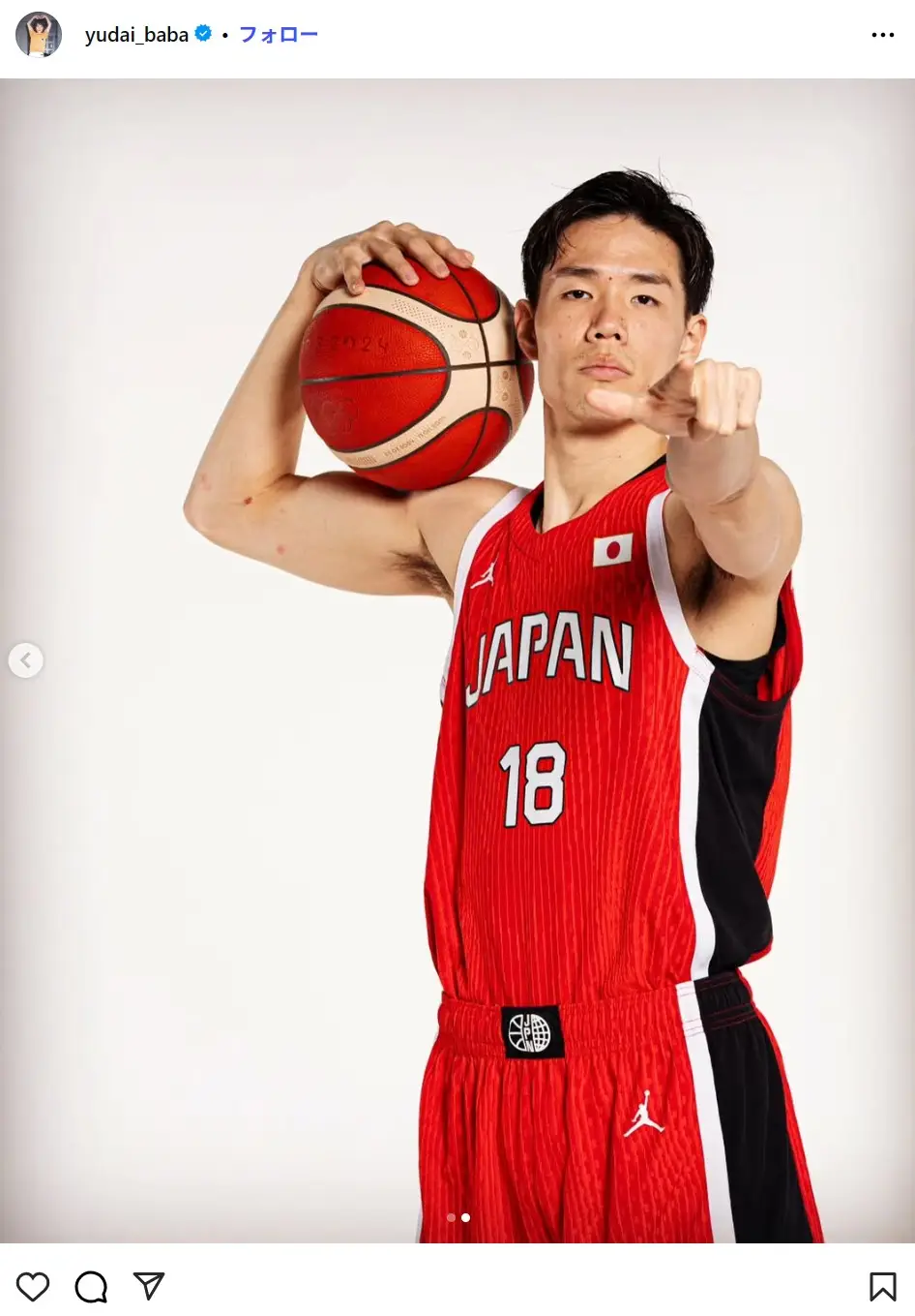 第6位:馬場雄大(#18/SF/196cm/29歳/–)(228票)