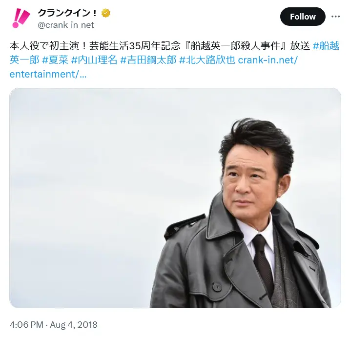 第5位:船越英一郎(242票)