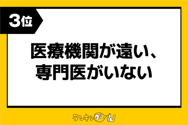 第3位：医療機関が遠い、専門医がいない（243票）