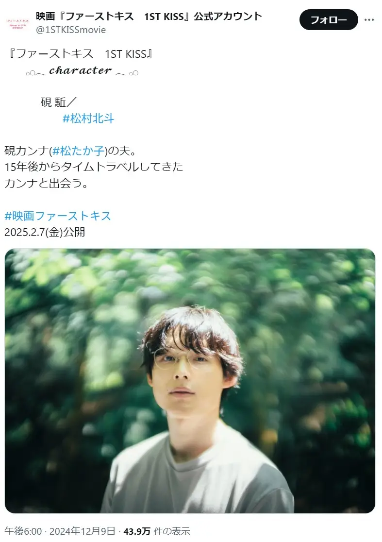 第2位：松村北斗（SixTONES）（87票）