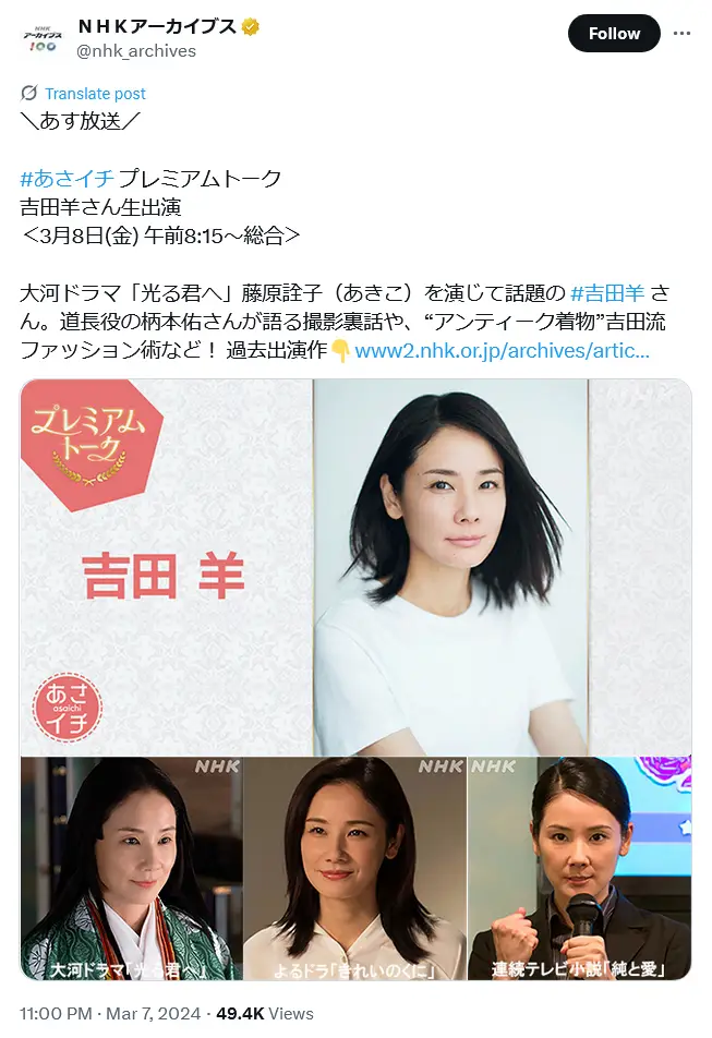 第9位:吉田羊(270票)