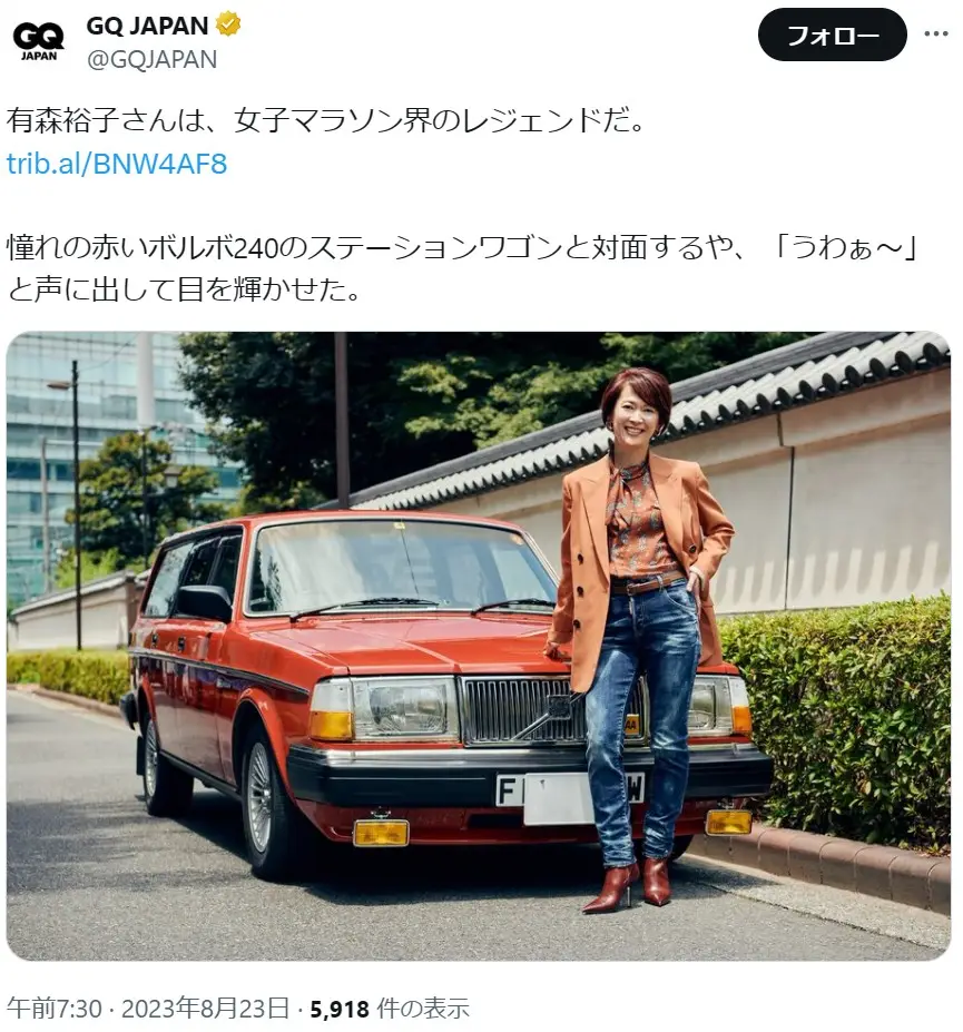 第2位:有森裕子(233票)