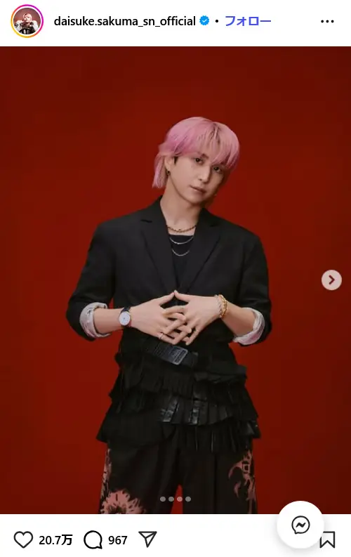 第3位:佐久間大介(Snow Man)/168cm(97票)