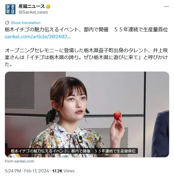 第4位:井上咲楽(359票)