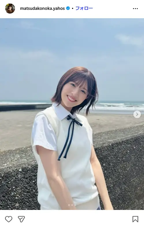 第1位：松田好花（104票）