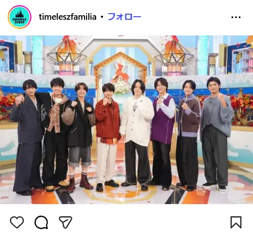 第8位:『timeleszファミリア』(timelesz/日本テレビ系)(126票)