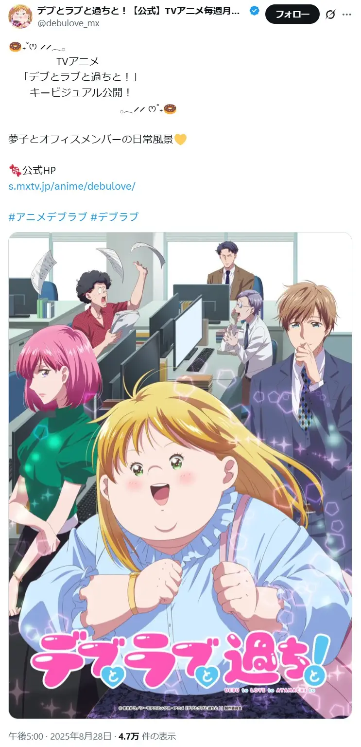 第8位：デブとラブと過ちと！（31票）※同率