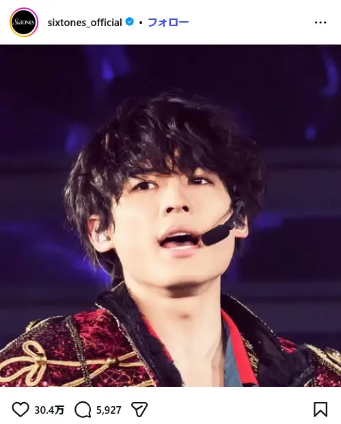 第6位：松村北斗（SixTONES）（85票）