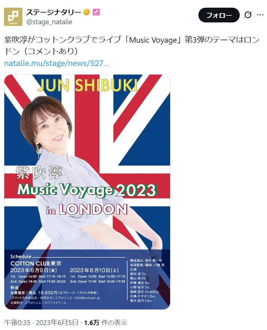 第9位:紫吹淳(252票)