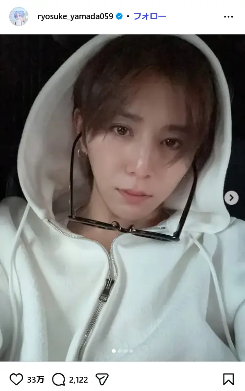 第2位：山田涼介（Hey! Say! JUMP）（124票）