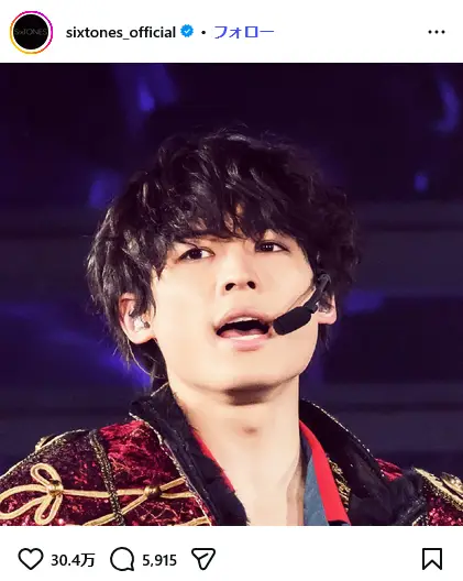 第10位：松村北斗（SixTONES）（50票）