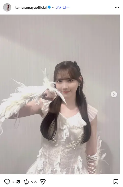 第9位：田村真佑（@tamuramayuofficial：フォロワー24.2万人）
