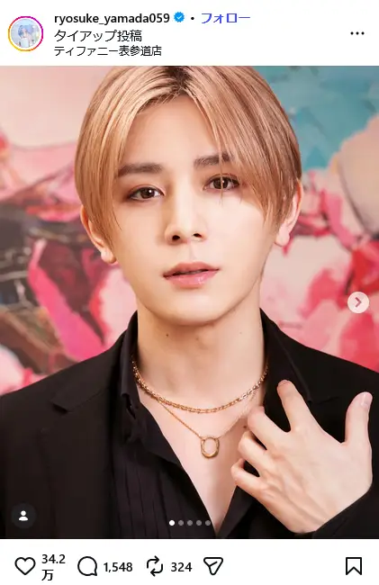 第2位：山田涼介（Hey! Say! JUMP）（129票）