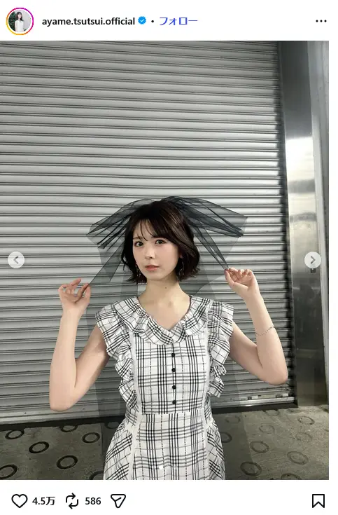 第4位：筒井あやめ（@ayame.tsutsui.official：フォロワー34.5万人）