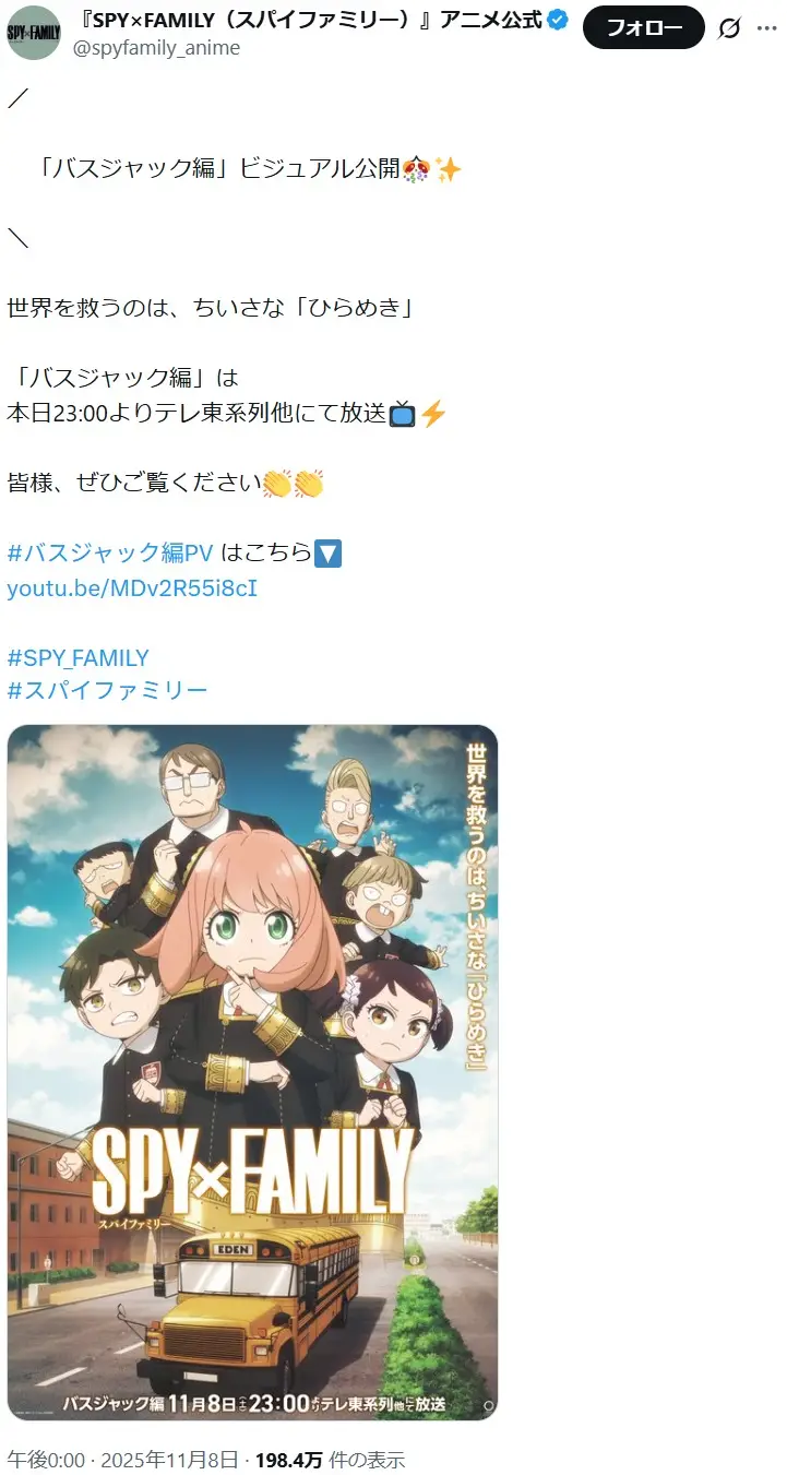 第6位：SPY×FAMILY（36票）