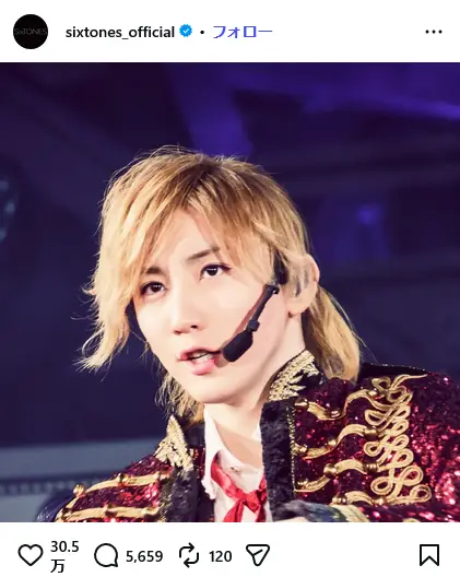 第10位：京本大我（SixTONES）（62票）