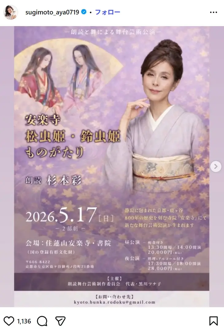 第3位：杉本彩（336票）