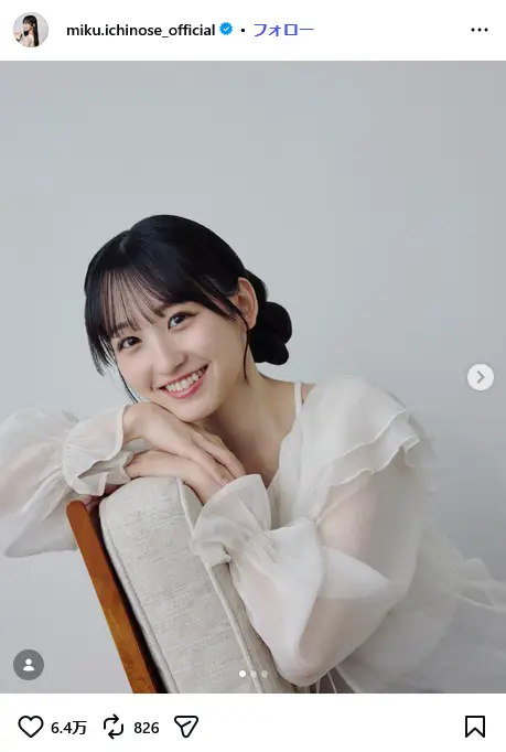 第3位：一ノ瀬美空（5期生）（107票）