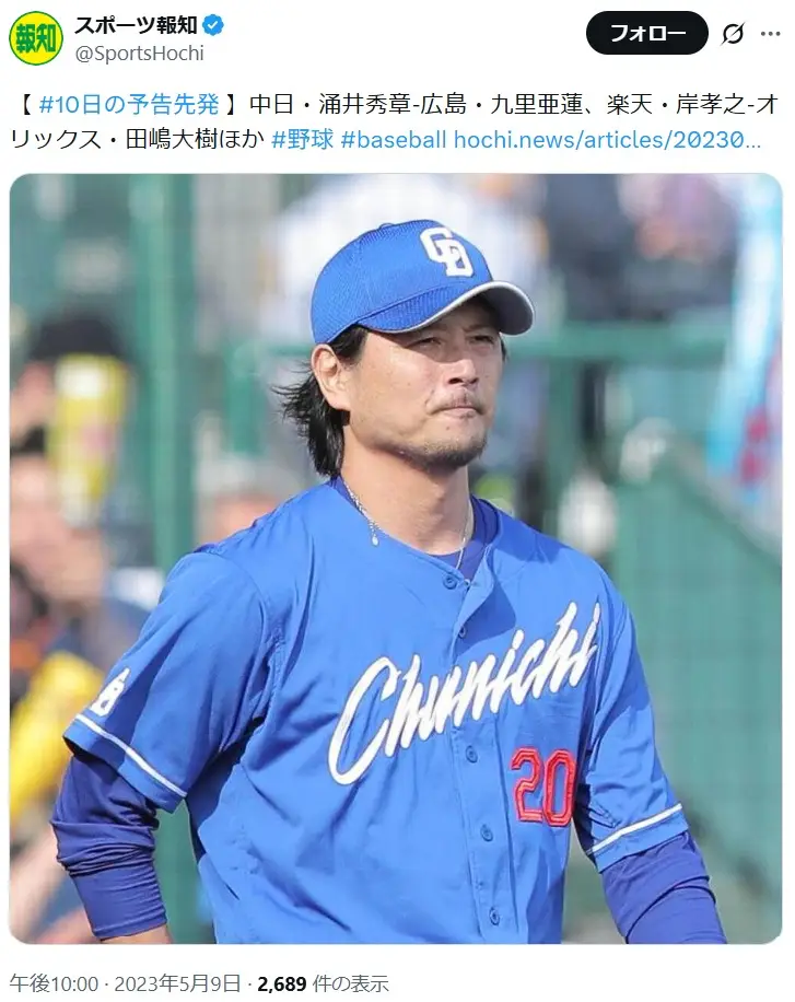 第1位:涌井秀章(316票)