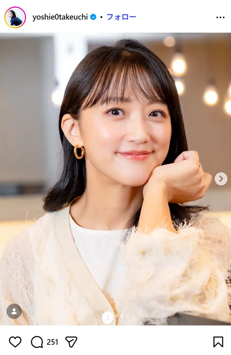 第3位：竹内由恵（280票）