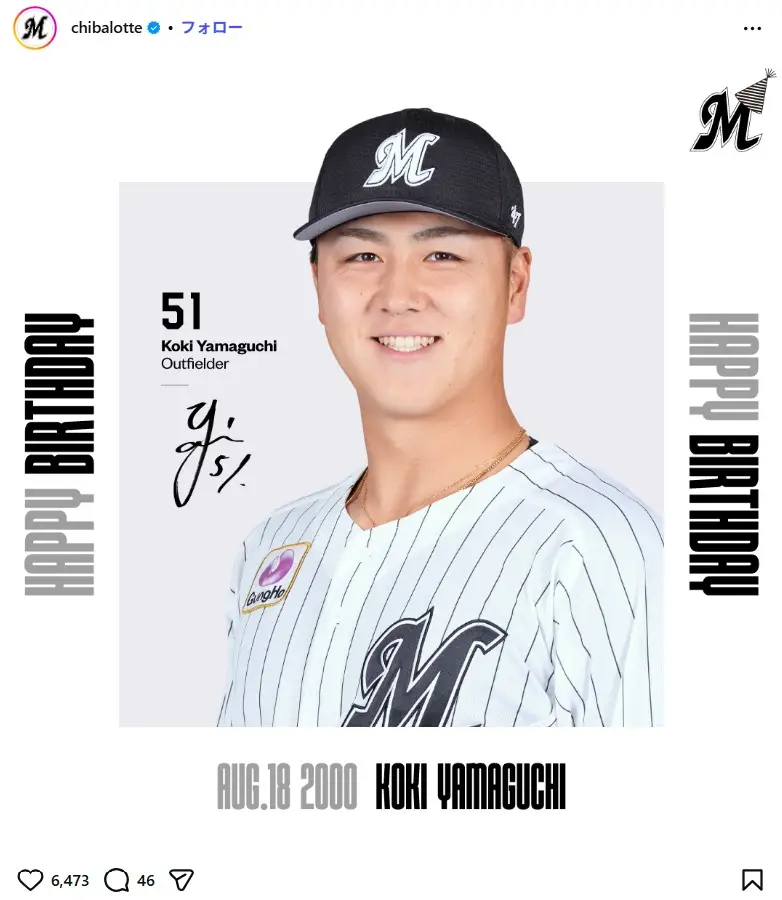 第9位：山口航輝（184票）