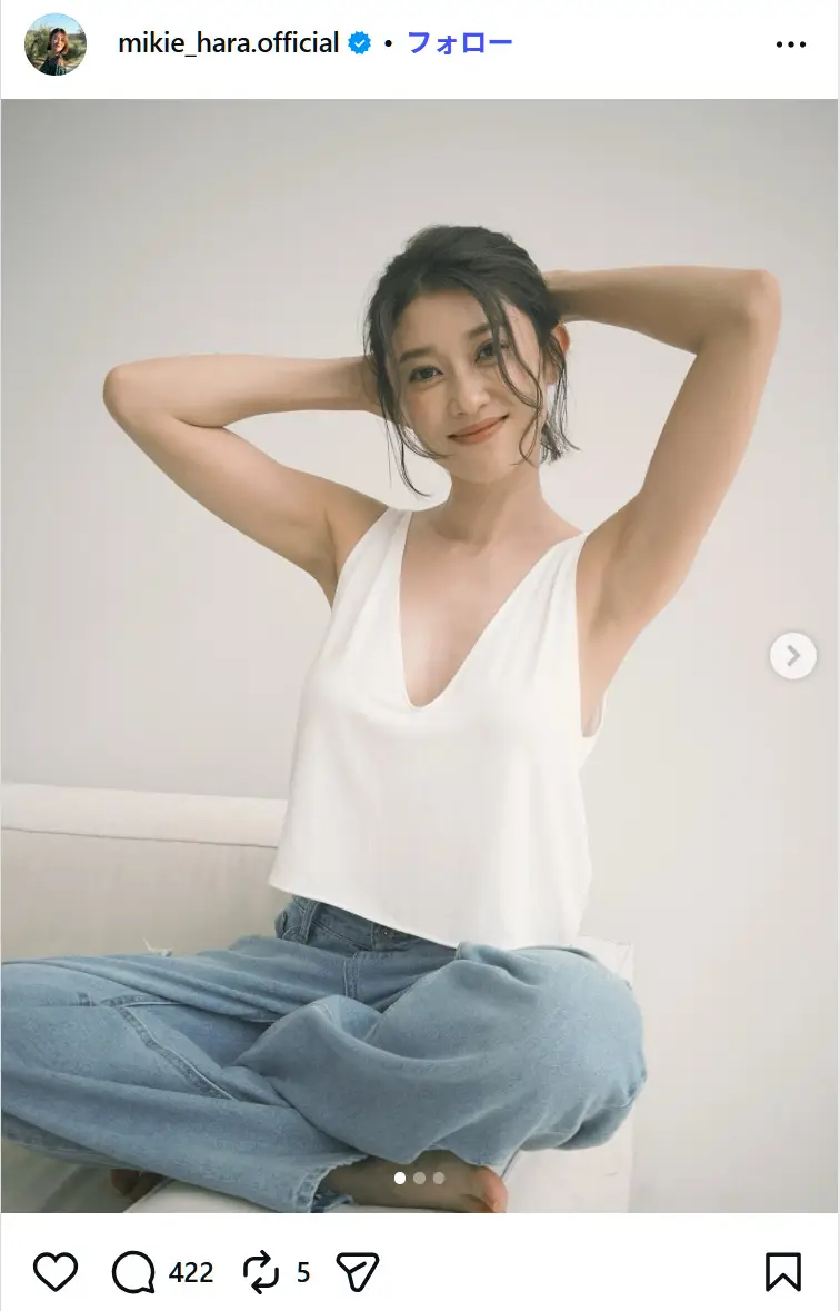 第4位：原幹恵（309票）